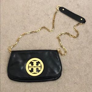 TORY BURCH CROSSBODY - classic emblem, gold